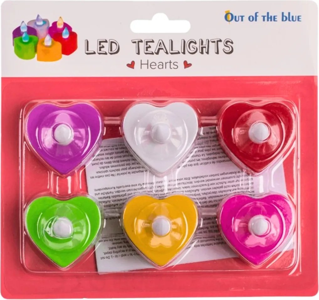 LED teamécses szív alakú HEARTS, szett 6 db