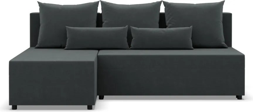 Nobu sarokkanapé, bársony, univerzális oldal, szürke