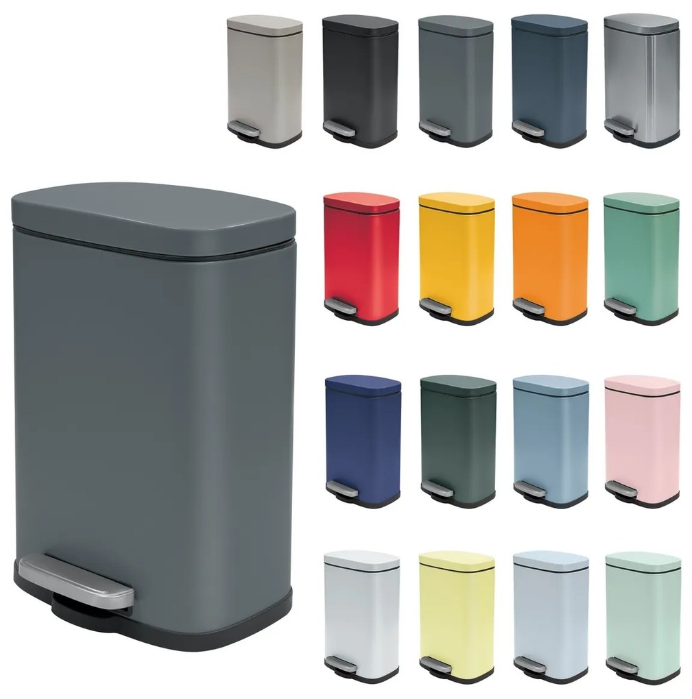 Spirella Pedálos szemetes soft-close Akira 12 l, csiszolt rozsdamentes acél, 12 l