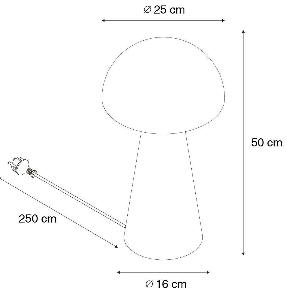 Kültéri állólámpa fekete 50 cm - Gomba