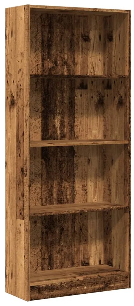 antik fa színű szerelt fa könyvespolc 60 x 24 x 143 cm
