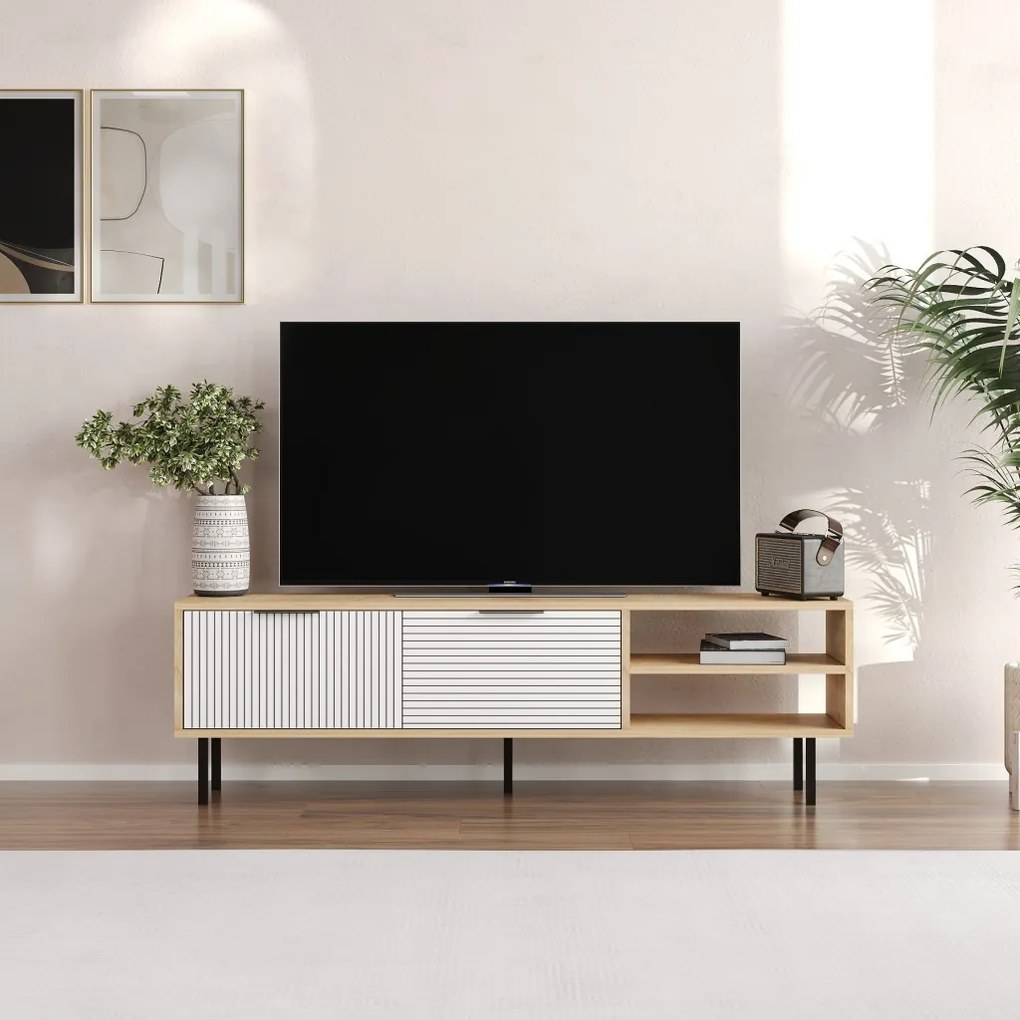 Venus TV-állvány, zafír tölgy-fehér, 150 cm