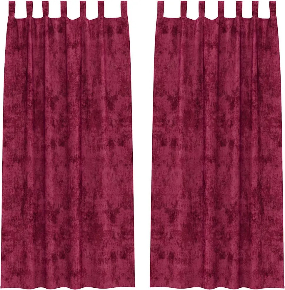 vidaXL Bársonyfüggönyök függönyökkel 2 pcs bordó 260 x 140 cm Bársony