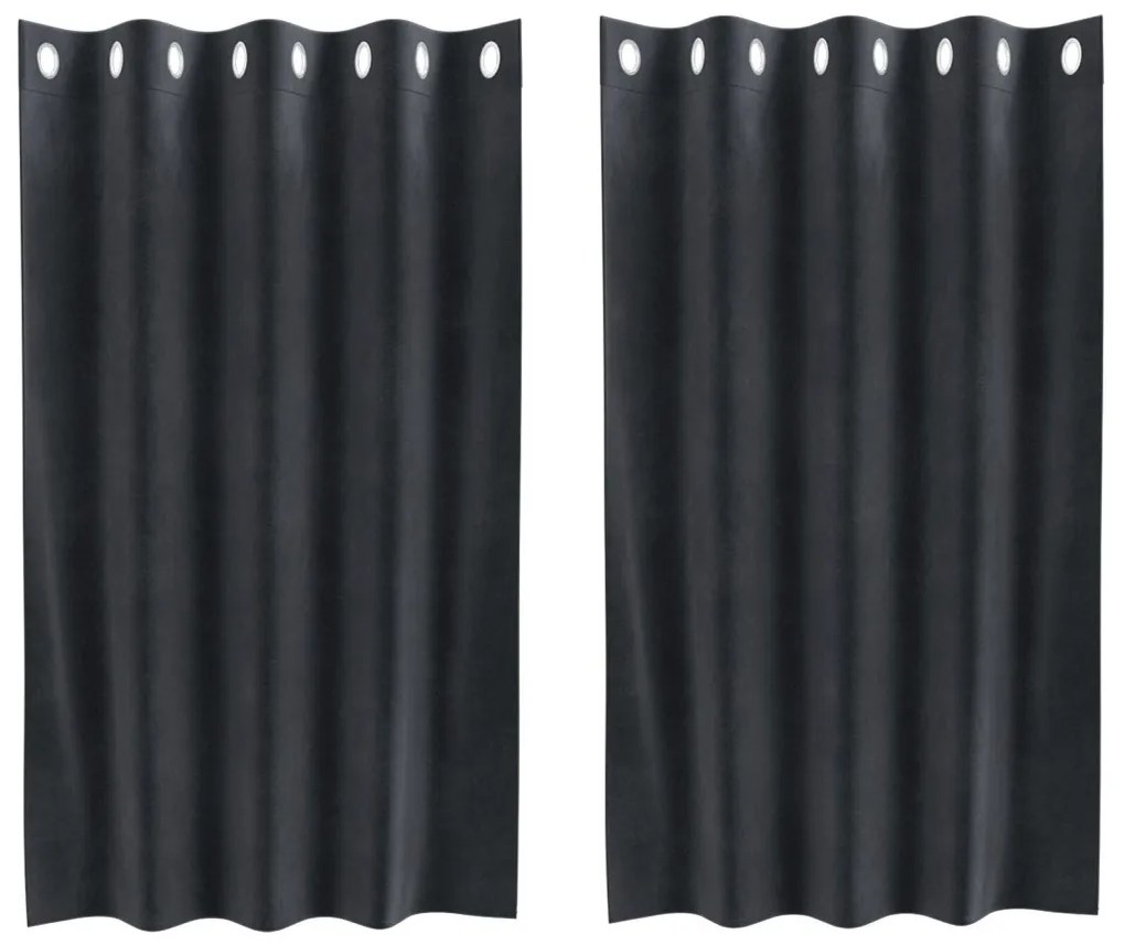 Függönyök függönyökkel 2 pcs Sötétszürke 140 x 140 cm Bársony