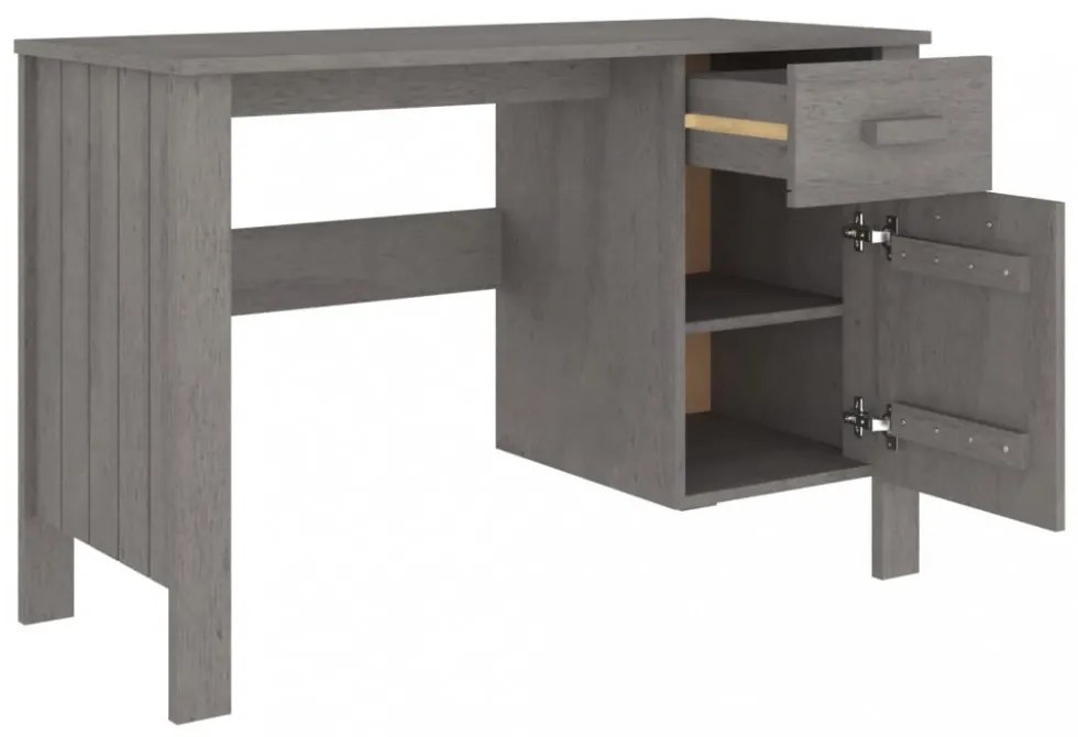 HAMAR világosszürke tömör fenyőfa íróasztal 113 x 50 x 75 cm