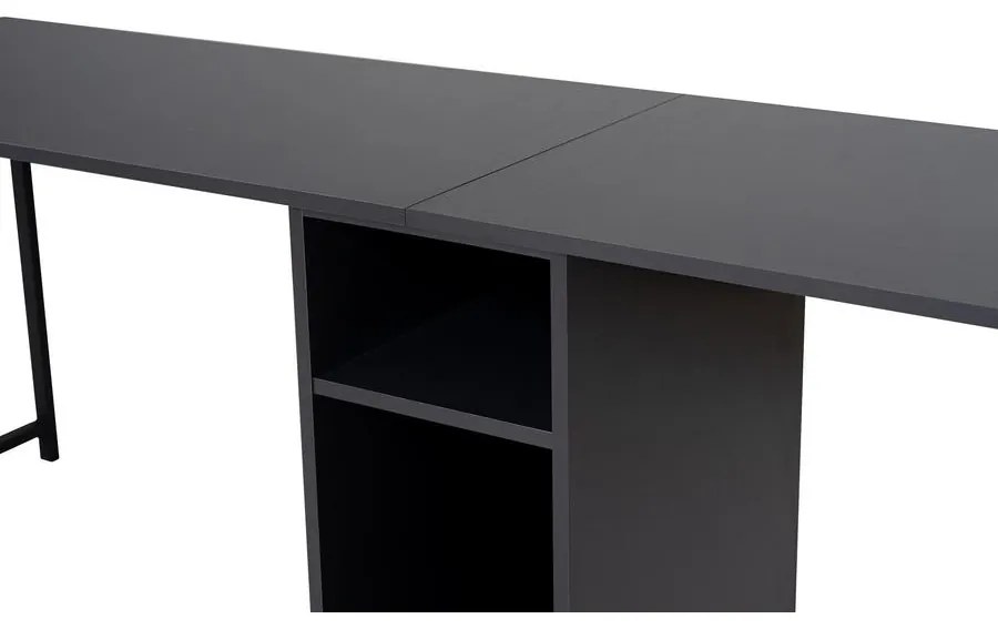 Íróasztal Twin Study Desk - Antracit, Fekete