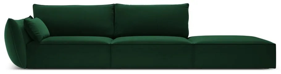 Sötétzöld bársony kanapé, bal oldali 264 cm Vanda – Mazzini Sofas