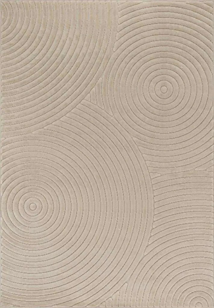 Bézs szőnyeg nappaliba ,modern kivágott geometrikus minta 200x280cm