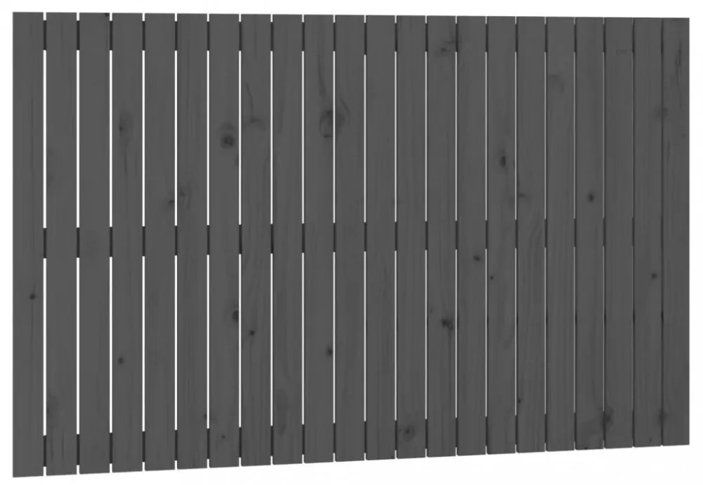 szürke tömör fenyőfa fali fejtámla 140 x 3 x 90 cm
