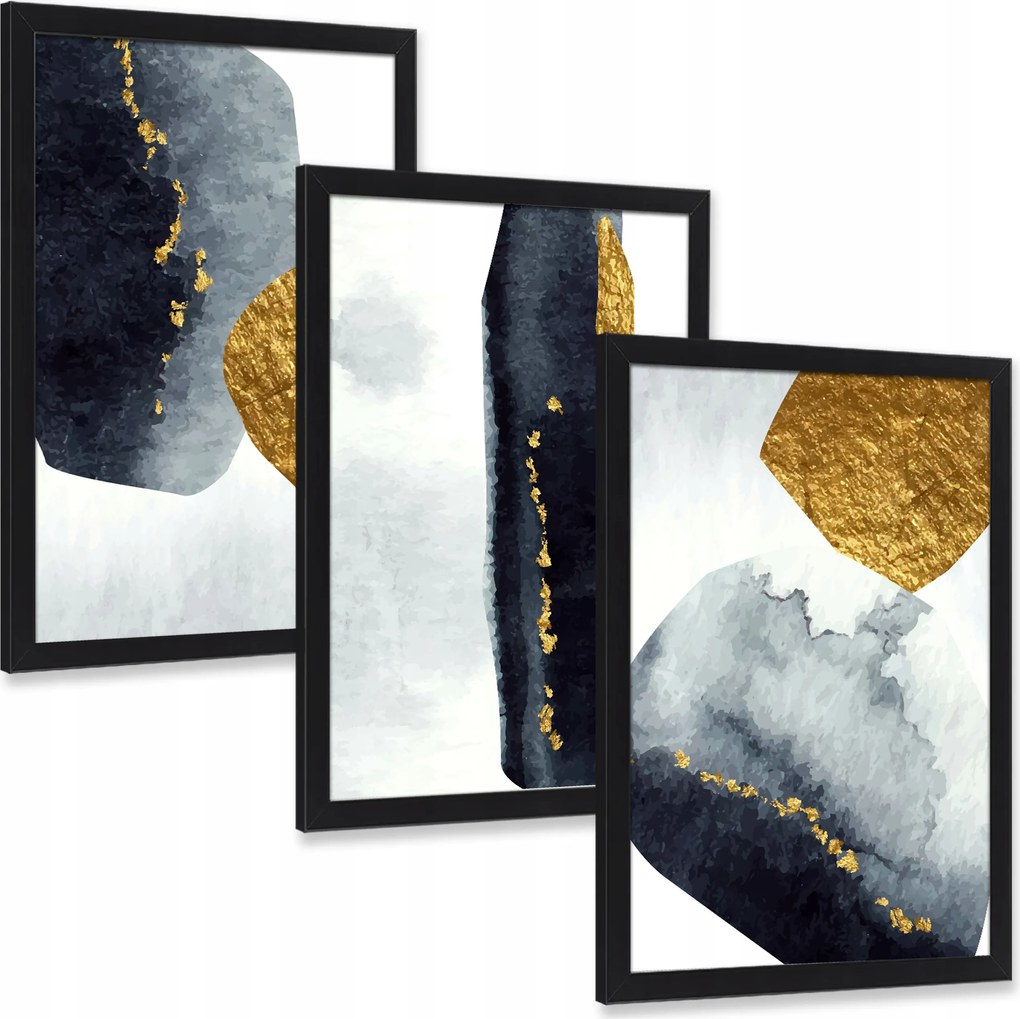 Vászonkép szett Absztrakt modern minták körök formák triptichon 40x30 cm