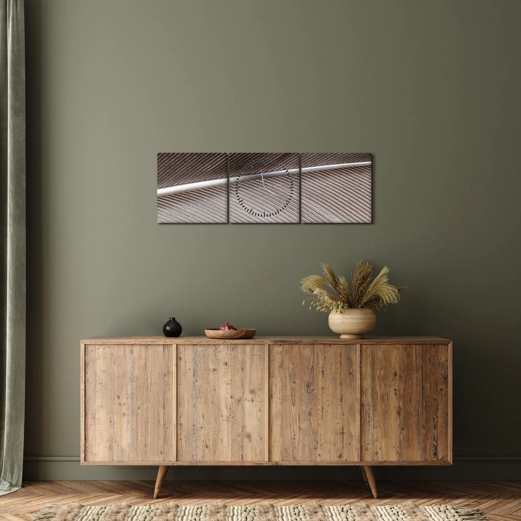Absztrakt kép szálak (órával) (90x30 cm)