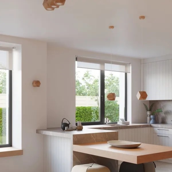 Sollux SL.1011 - Csillár zsinóron WOODY 1xGU10/40W/230V