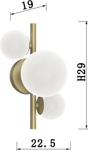 ONLI - Fali lámpa PALOMA 3xG9/10W/230V arany