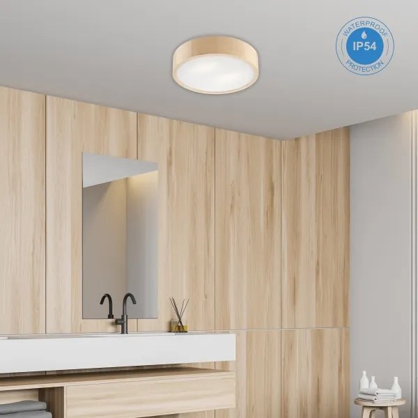 Fürdőszobai mennyezeti lámpa NATURAL 3xE27/15W/230V IP54 fenyő 37 cm