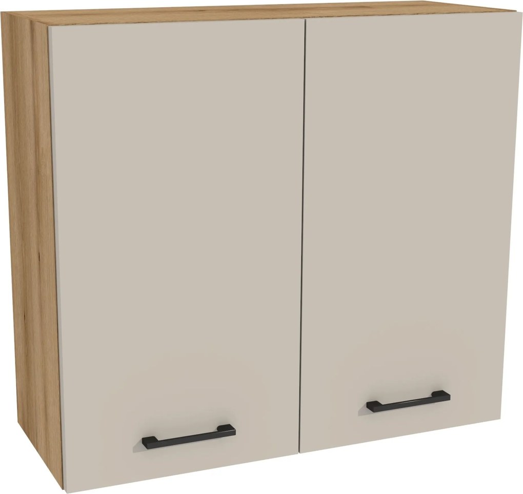 Konyhaszekrény felső 80/72 Capri korpusz tölgy Evoke front kasmír matt