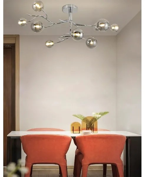 Brilagi - LED felületre szerelt csillár MISTEL 9xG9/3W/230V fekete króm/füstszínű