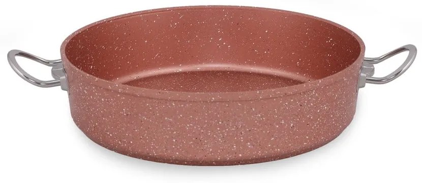 Classic rózsaszín alacsony alumínium edény fedővel, ø 30 cm - Güral Porselen