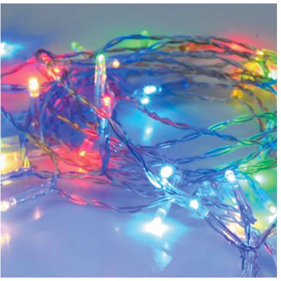 80 LED-es elemes karácsonyi fényfüzér, időzíthető, Színes RGB, 8 m
