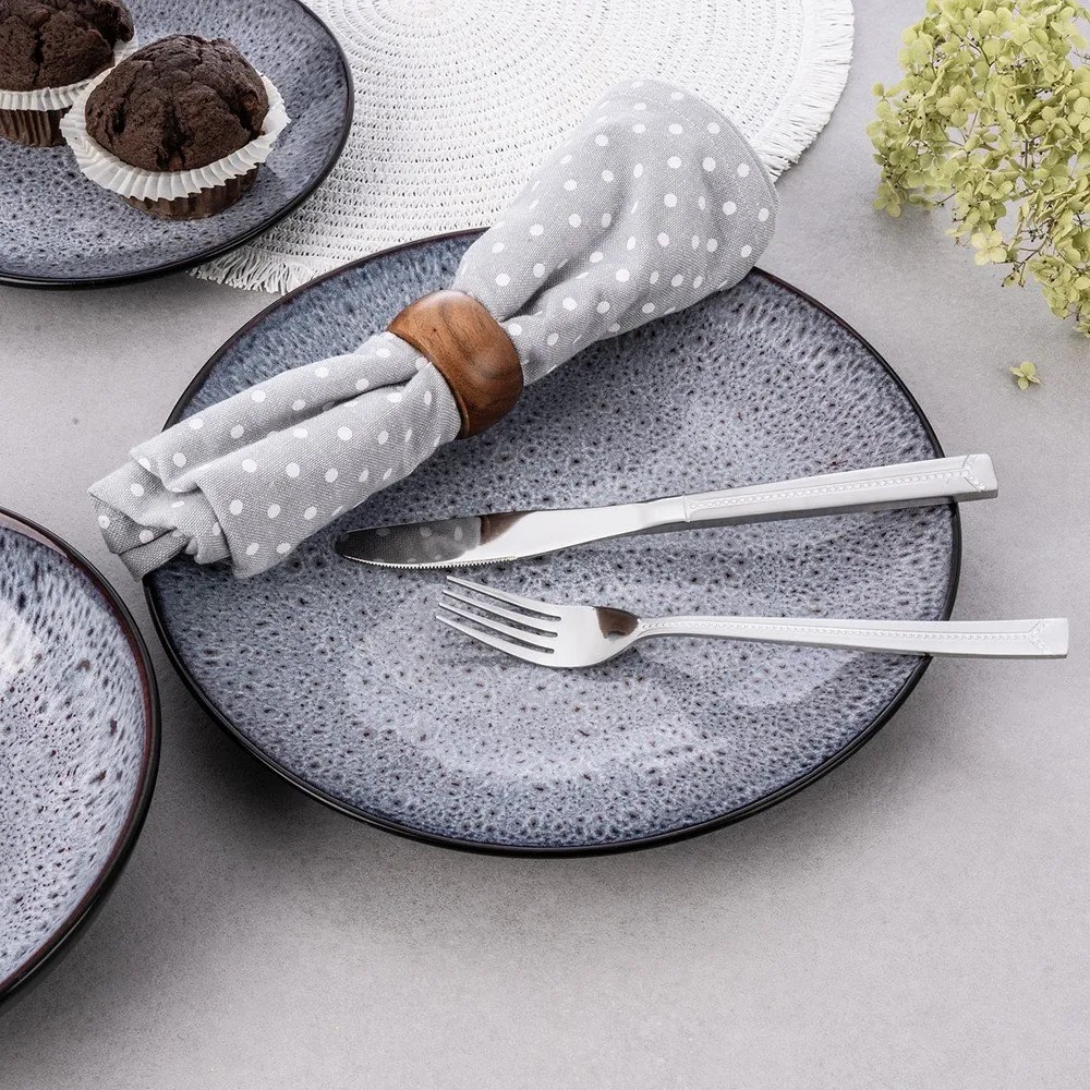 Ezüstszínű rozsdamentes acél evőeszköz készlet 24 db-os Bright – Orion