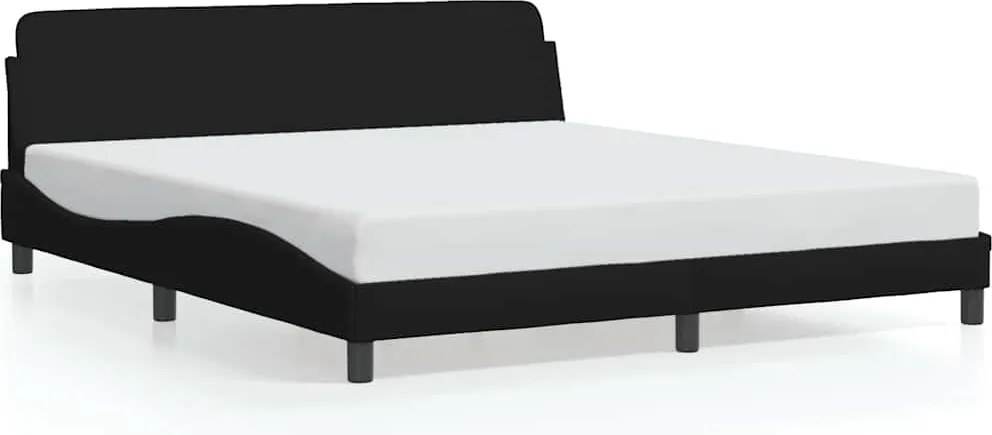 vidaXL fekete szövet ágykeret Dover 160 x 200 cm