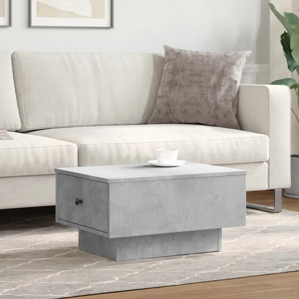 Betonszürke szerelt fa dohányzóasztal 60 x 45 x 31 cm