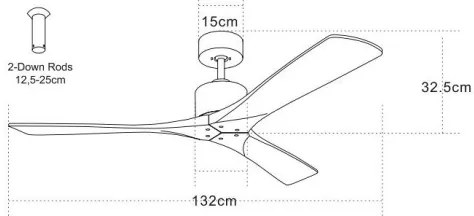 Zambelis 19143 - Mennyezeti ventilátor + távirányítás