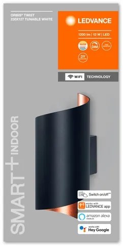 Ledvance - LED Dimmelhető fali lámpa SMART+ TWIST LED/12W/230V Wi-Fi