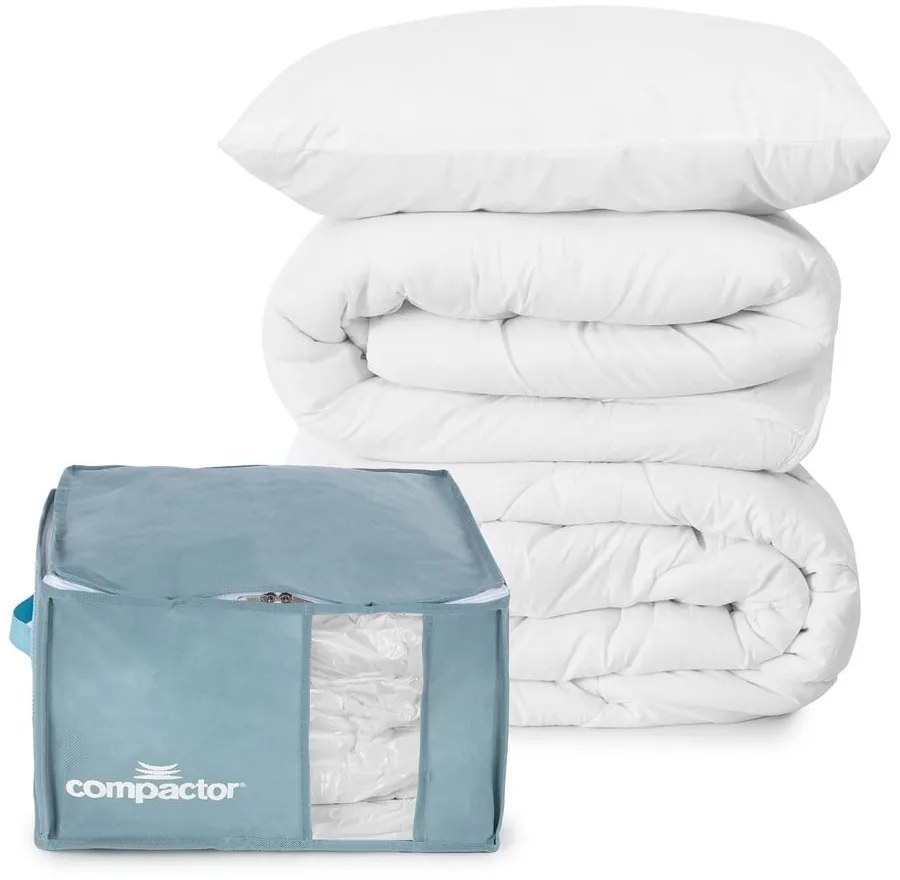 Vákuumos műanyag ruhatároló doboz 42x40x25 cm Blue Edition – Compactor