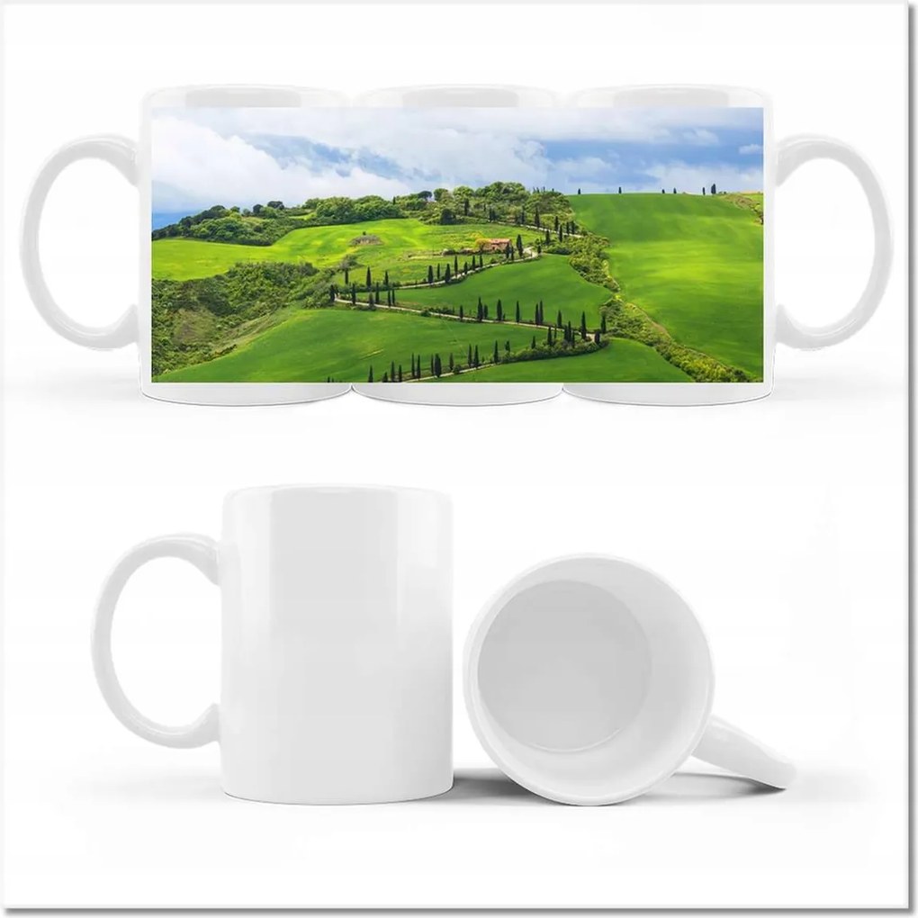 Nyomott mintás bögre Út a mezőkön át Toszkánában