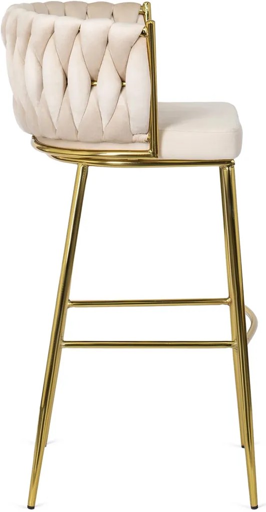 Elegáns Bárszék Bézs Bársony Kárpittal. FLORES 2