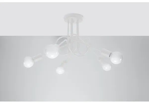 Sollux SL.1432 - Felületre szerelhető csillár LOOP 5xE27/15W/230V fehér