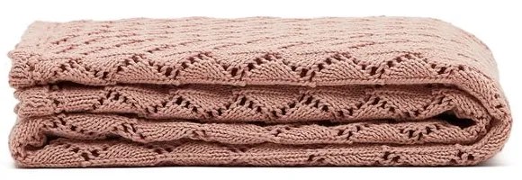 Rózsaszín pamut kötött gyerek takaró 70x100 cm Ria – Kave Home