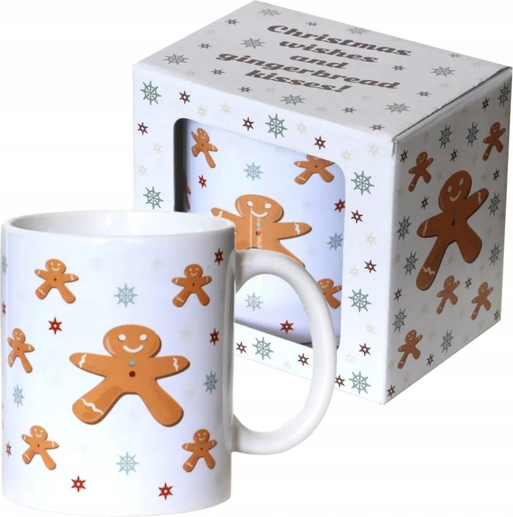 Karácsonyi bögre színes mézeskalács mintával ajándék neki 300ml