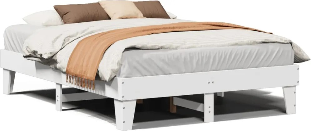 vidaXL fehér tömör fenyőfa ágy matrac nélkül 140x190 cm