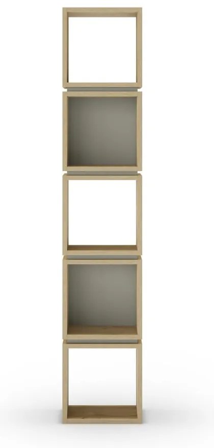 Zöld-natúr színű könyvespolc tölgyfa dekorral 32x167 cm Lofty – Marckeric