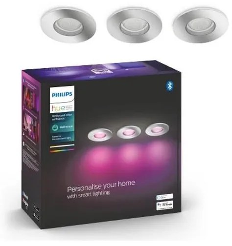 Philips Hue 3xLED RGB fürdőszobai lámpa 1xGU10/5,7W/230V IP44 dimm.