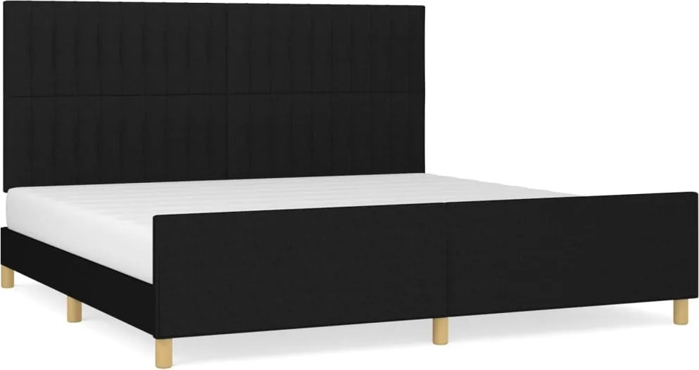 vidaXL fekete szövet ágykeret matrac nélkül 200 x 200 cm