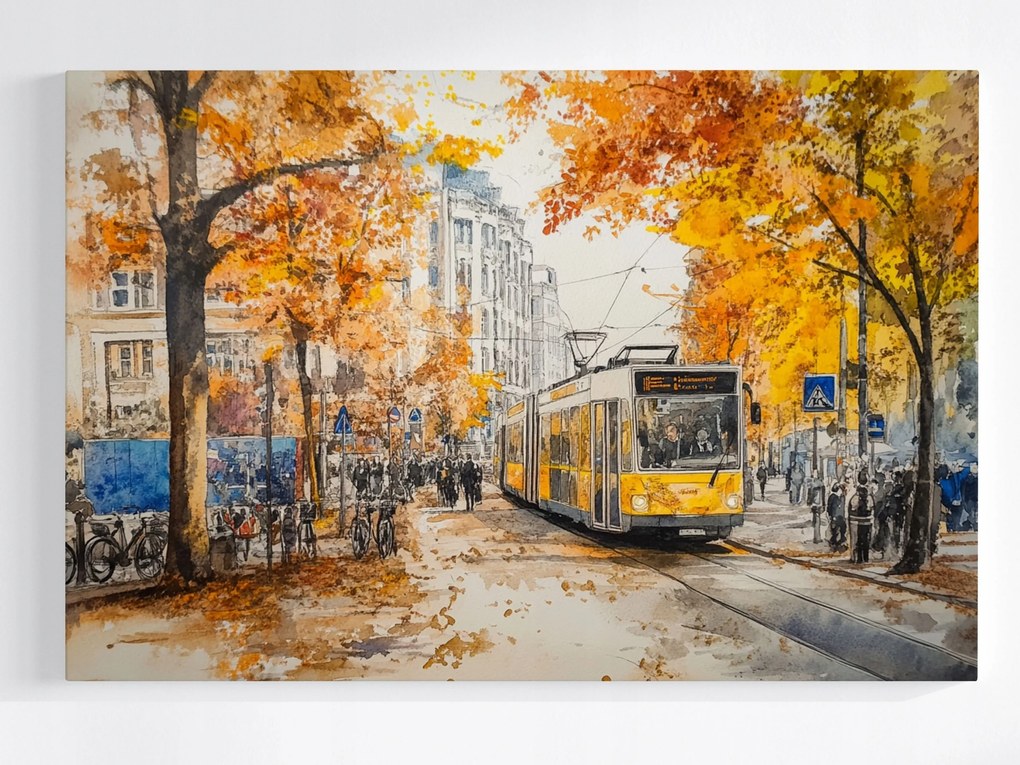 Poszter Város Berlin Közlekedés Kommunikáció Villamos 120x80