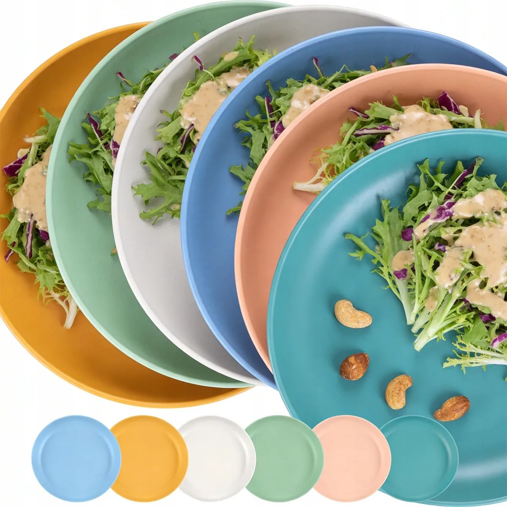 6db-os étkészlet többször felhasználható piknik túratányér