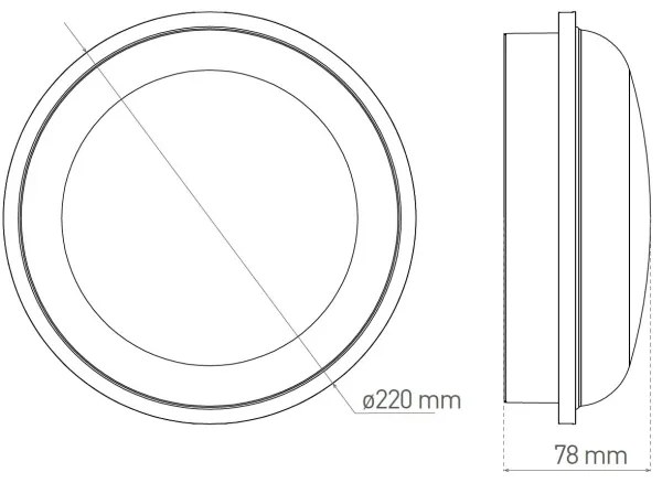 LED Kültéri mennyezeti lámpa DARA LED/20W/230V IP65 fekete