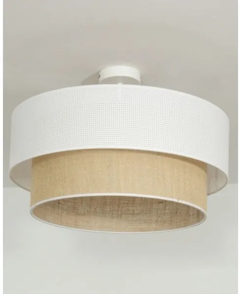 BORHO felületre szerelhető csillár 1xE27/60W/230V fehér/juta