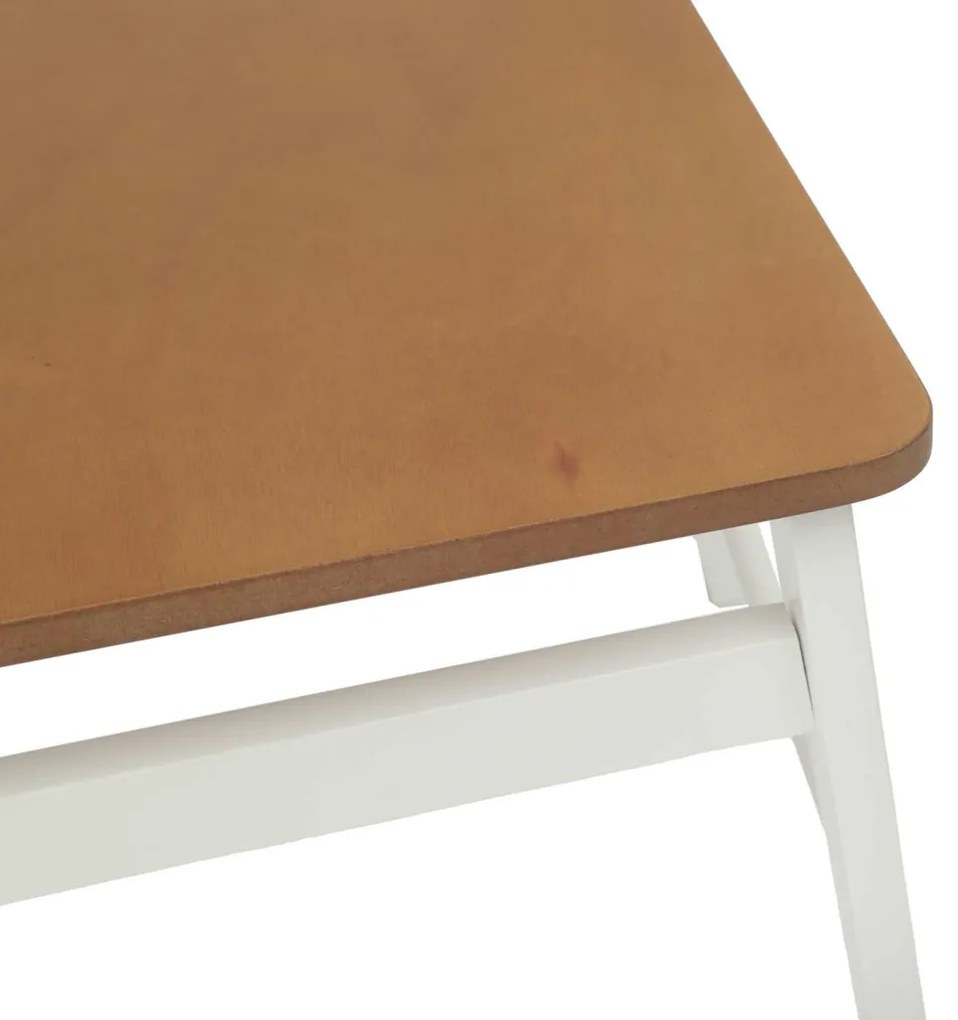 Étkezőszék 2 pcs Fehér és Természetes Tömör fa