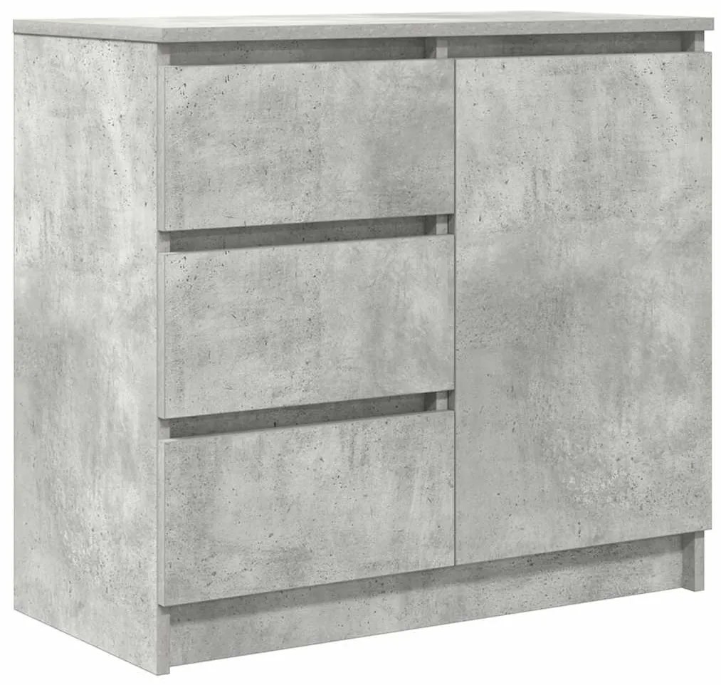 betonszürke szerelt fa tálalószekrény fiókos 71x35x65 cm