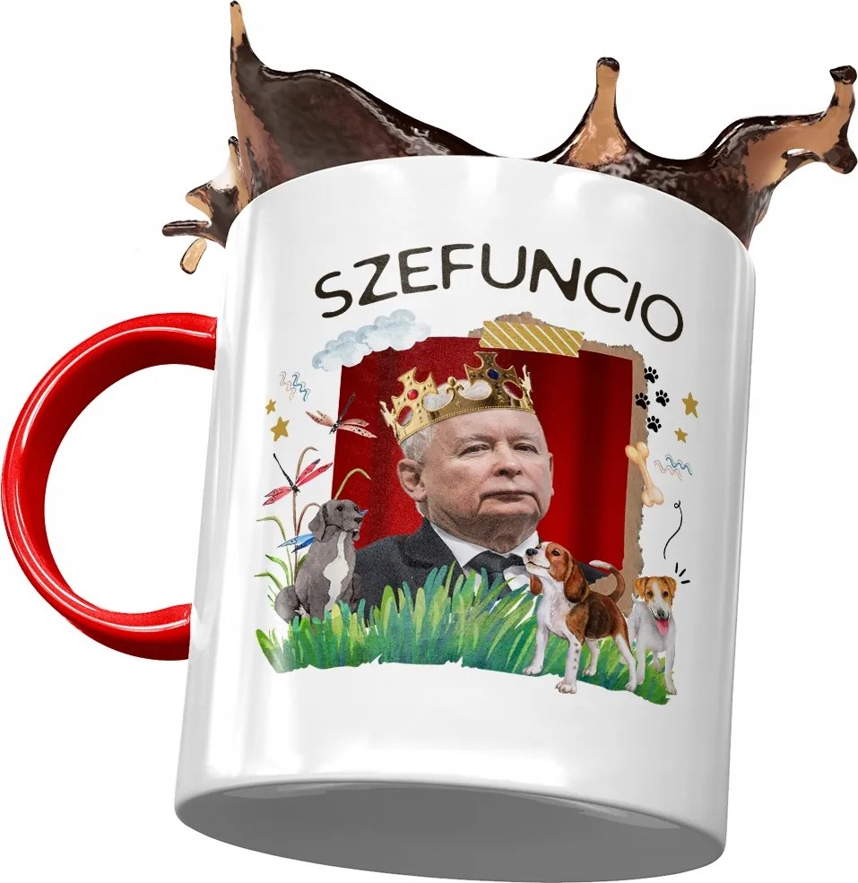 Piros Jaroslaw Kaczynski PiS bögre Ajándék Nyomtatott Fotóval