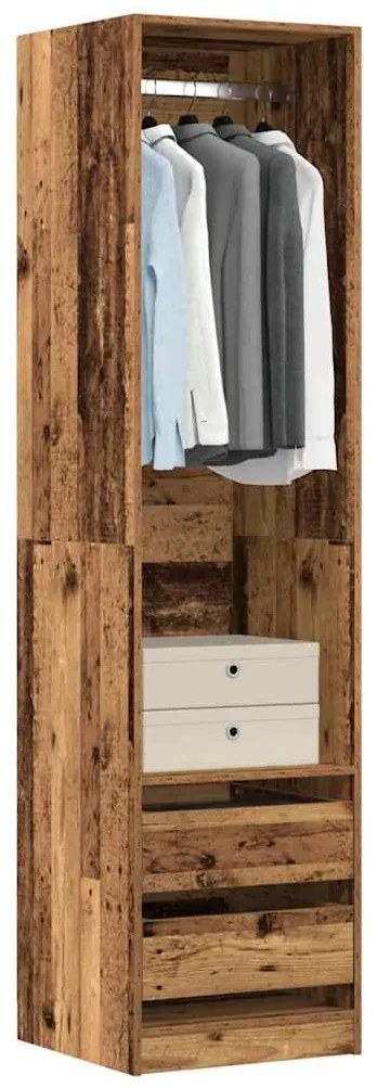 vidaXL antik fa színű szerelt fa ruhásszekrény 50 x 50 x 200 cm