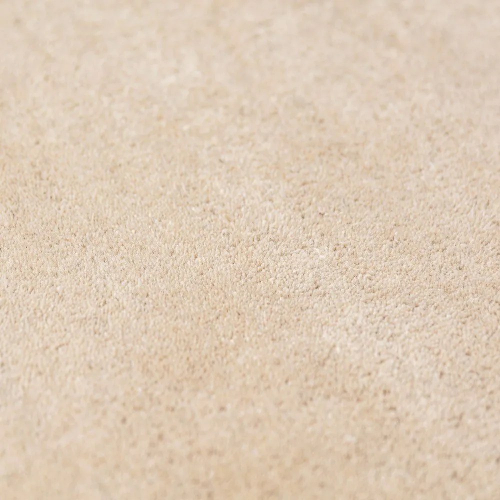 Natúr színű kézi szövésű gyapjú kerek szőnyeg ø 180 cm Leo Scallop – Flair Rugs