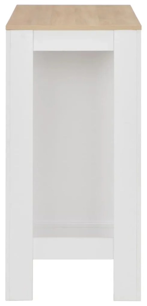 Fehér bárasztal polccal 110 x 50 x 103 cm