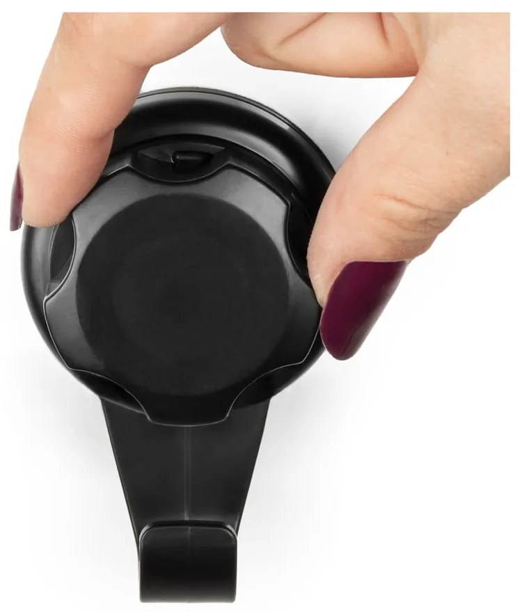 Fekete öntapadós acél akasztó szett 2 db-os Bestlock – Compactor