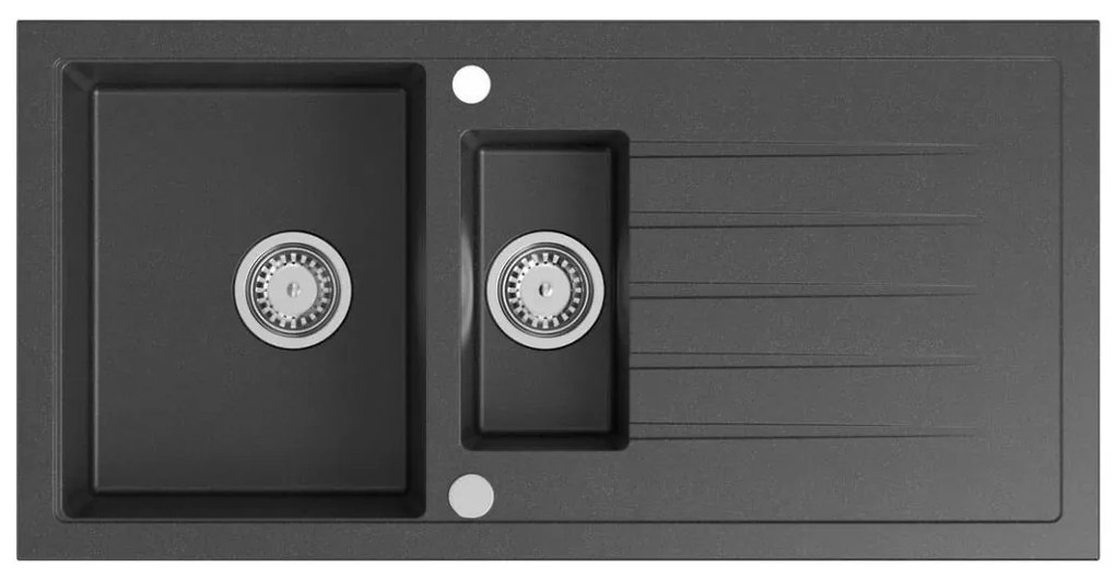 Sapho - konyhai mosogató 100x50 cm gránit/fekete