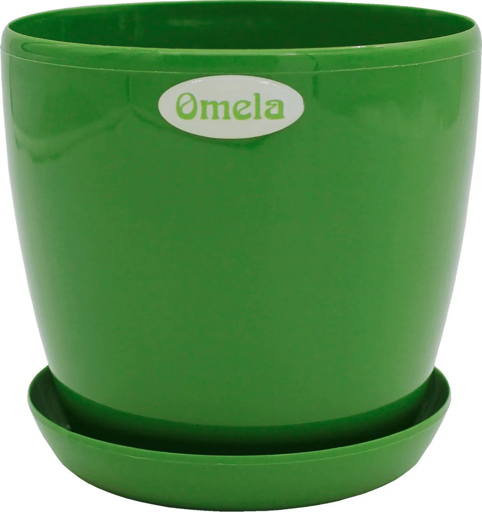 Műanyag virágtartó kaspó olívazöld állvánnyal 30cm